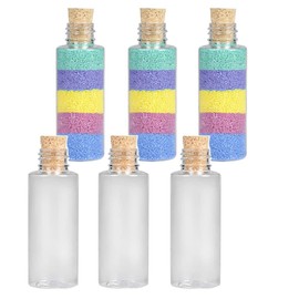 The Dreidel Company - Botellas de plástico transparente con tapones de corcho, botella de corcho de 2 onzas, botellas de poción para manualidades, manualidades y deseos y mensajes en una botella