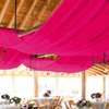 FOTSHARER Ceiling Drapes for Weddings Hot Pink 5x30FT 2 Panels