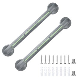 Grab Bar Rail 50cm/19.6in, Luminous & Non-Slip Bath Safe Handle for Elderly, Disabled Senior Auxiliary Support Handle for Bathtub Shower Bedroom Steps, Stainless Steel & ABS (Grey-2Pack)