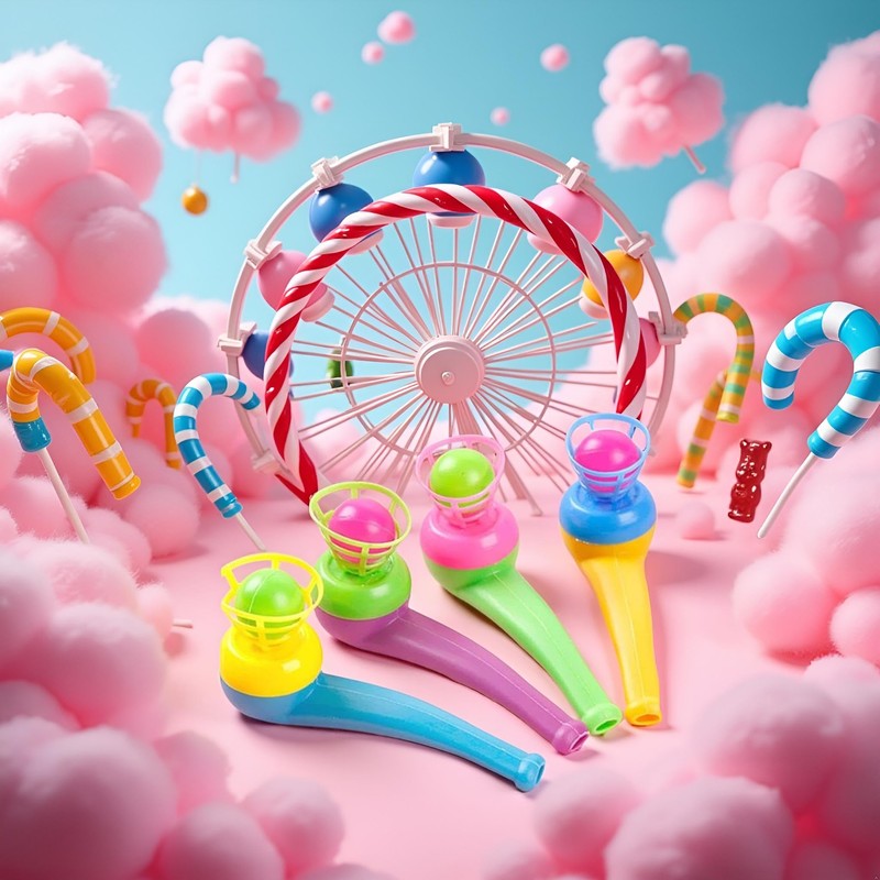 Mozff 4Pcs Ball Blowing Floating Blow Pipe Balls, Floating Ball