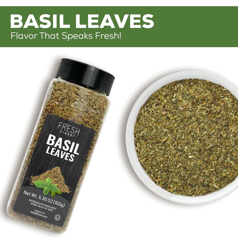 Fresh Finest Basil Leaves Spice 5.30 oz – Dried Sweet