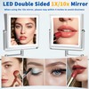 Ruacq Rechargeable Wall Mounted Makeup Mirror with Lights, Double Sided