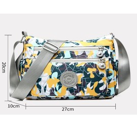 MINGZE Nylon Handbag, Shoulder Bag, Women's Sporty Shoulder Bag, Waterproof, Grey Dots