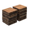 LIYUANJUN 36Pcs Deck Tiles, 12''x12'' Wood Flooring Tile DIY Hardwood
