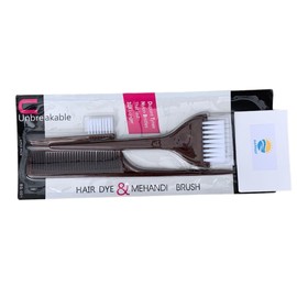 Nisha Natural Henna Based Hair Color Powder, Natural Brown, Natural Black, Burgandy Redy Pack of 2, Henna Based Dye with Brush Set (4 pcs Hair Dye Brush Brown)