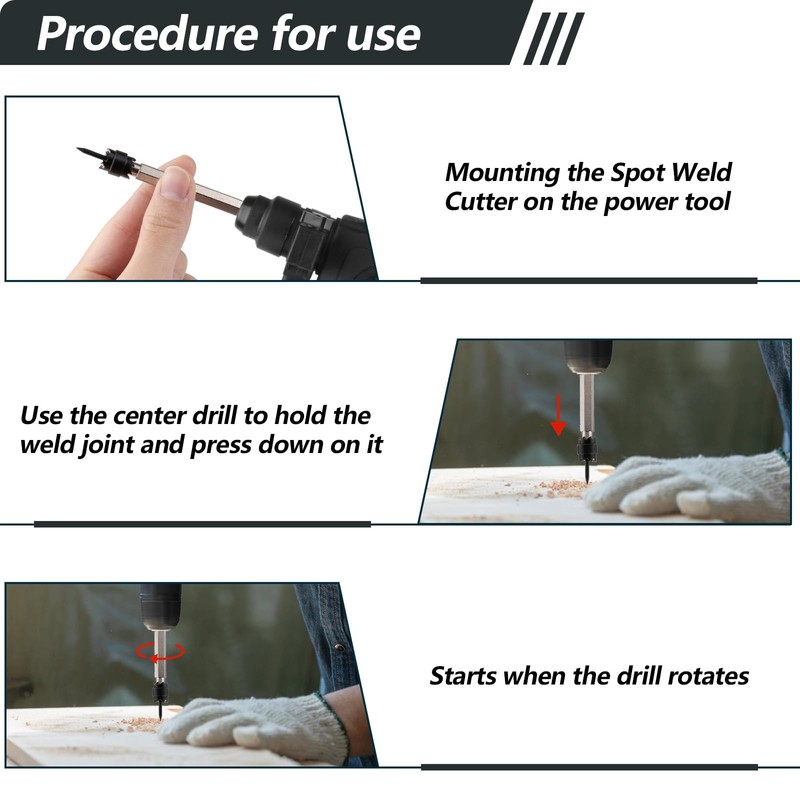 Gickbusus 13-Pack Spot Weld Cutter Set, Double-Sided Drill Bit for