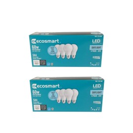 EcoSmart 60W Equivalent Daylight A19 Energy Star, Dimmable LED Light Bulb (8 Pack)