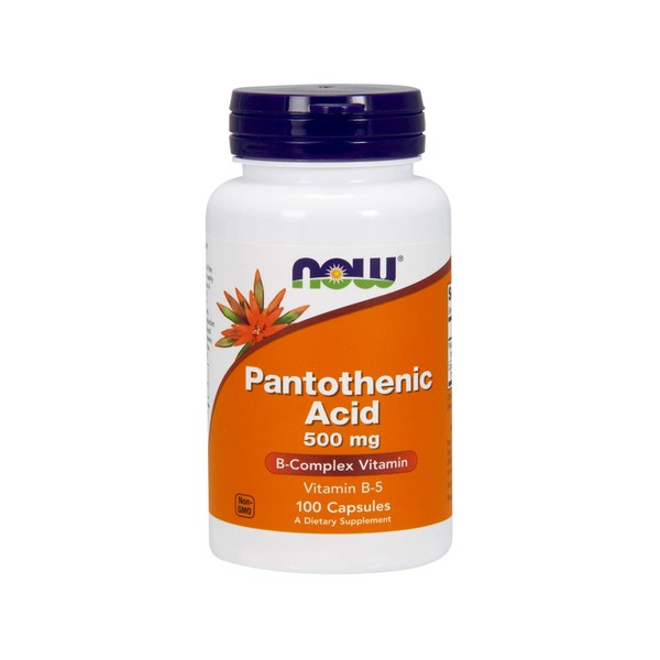NOW Foods Pantothenic Acid 500mg, 100 Capsules (Pack of 2)