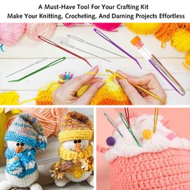 8 PCS Jumbo Bent Tapestry Needle Large Eyes Blunt Yarn Needles Knitting Darning Needles Sewing Needles Weaving Needles for Beading Quilting Crochet