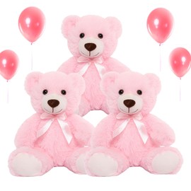 VYUSIT 3 Pcs Teddy Bear Stuffed Animal 13“ Soft Cuddly Stuffed Plush Teddy Bear Bulk Cute Plush Toy Birthday Christmas Graduation Valentine’s Day Wedding Party Gifts Pink