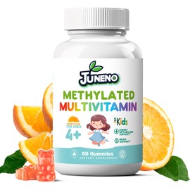 Juneno Methylated Multivitamin Gummies for Kids - MTHFR Support Supplement with B Complex 5-MTHF Folate (L-Methylfolate) B1 B3 B6 Methylcobalamin B12 Biotin Vitamins A C D3 E - Vegan Gluten Sugar Free