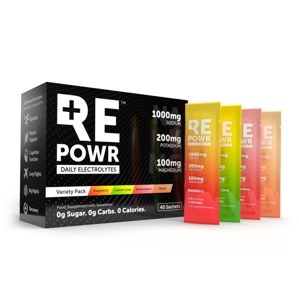 REPOWR Daily Electrolytes - Variety Pack | Sugar-Free Electrolyte Powder