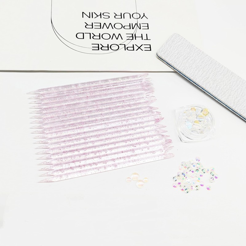 YSAFAI 100 PCS Disposable Nail Stick Cuticle Pusher bulk, Nail