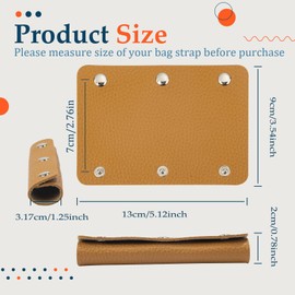 IUAQDP 2 Pieces Handbag Handle Leather Wrap Cover, Luggage Bag Grip Protector Saddle with Brass Clasp, Soft Purse Strap Pad Identifier for Shopping Bag Travel Bag Suitcase Tote Bag Wallet, Beige