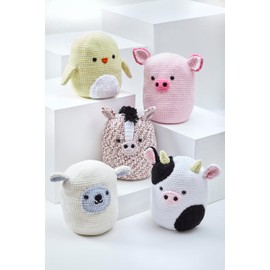King Cole Yummy Amigurumi Crochet Pattern Squishy Horse Sheep Cow Chick & Pig 9177