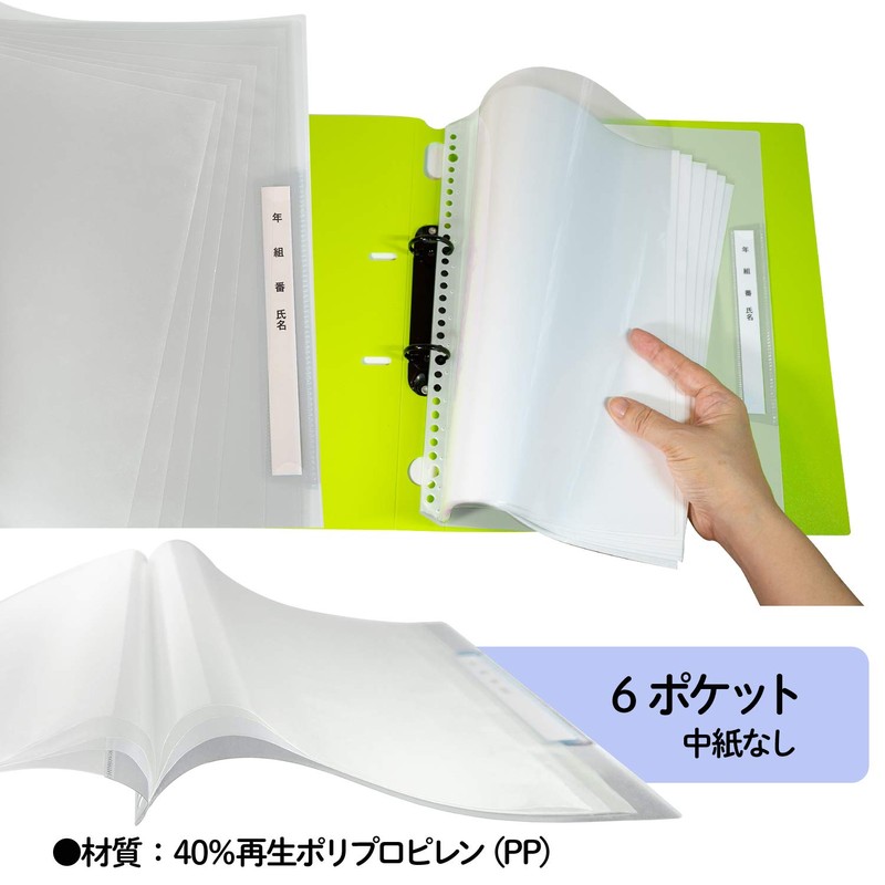 Plus RE-201CF Name Refill-Type Clear File, Vertical Input, 6 Pockets,