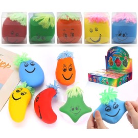 5PCs Squeeze Balls for Kids, Funny Face Party Bag Fillers for Kids Unisex, 3D Stress Relief Balls, Smiley Squishy Balls Toys, Fidget Toy for Kids 3+Years