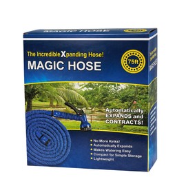 Manguera Expandible Magic Hose, Azul, 75 pies, con Boquilla de Rociado Multifunción, Ligera y Compacta