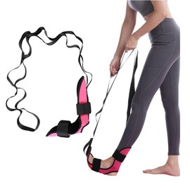 Correa de Estiramiento de Yoga, Cinturón de Estiramiento de Pie de Camilla de Pierna con Bucles, Correa de Entrenamiento de rehabilitación de Yoga, Gimnasia Estiramiento Banda, Rojo