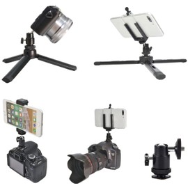 Shoe Mount, Cold Shoe Head, Angle Changing, Ball Head Adapter, 1/4 Inch Mount, Monopod, Tripod, Head Mount, Multi-Angle Bracket, 360° Panorama, Rotation, Universal Video Accessories Compatible Adapter
