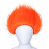 ANOGOL Orange Funny Wig for Women Orange Hairy Wig Crazy