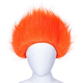 ANOGOL Orange Funny Wig for Women Orange Hairy Wig Crazy Cosplay Wigs