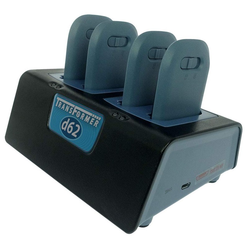 Transformer 4-Bay Battery Charger for Ascom d62 and i62 Batteries.