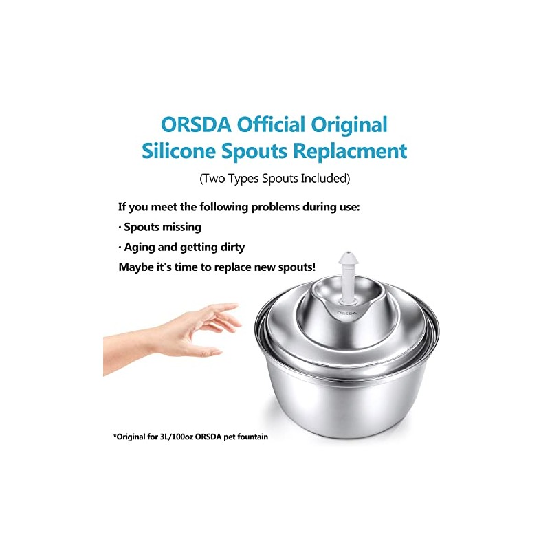 ORSDA Cat Water Fountain Parts Water Spouts Replacement for ORSDA