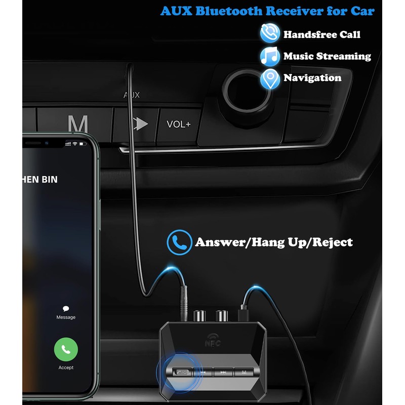 KAIY Bluetooth Receiver for Home Stereo, Bluetooth to RCA Adapter