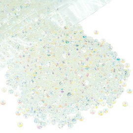 qiipii 5050PCS 5mm Transparent AB Resin Rhinestones, Clear White AB Flatback Jelly Resin Rhinestones Bulk SS20 Non-Hotfix Stones Diamonds Crystals Gems for Mugs Tumblers Bottles DIY Crafts Decoration
