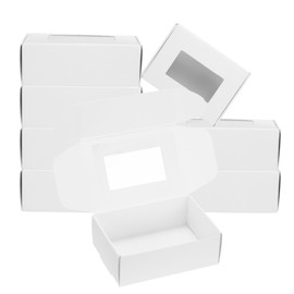 PATIKIL 3.3"x2.4"x1.2" Paper Soap Box with Window, 40 Pack Homemade Soap Boxes Rectangle Presents Packaging Boxes for Birthday Christmas DIY Craft, White