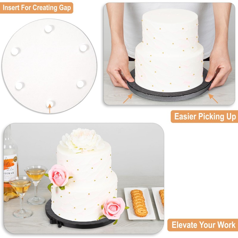 BOARDS+ 14 Pack Cake Drums 8 inch in White, Silver,