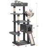 Komicoll 54 Inches Cat Tree, Tall Cat Tower with Hammock,