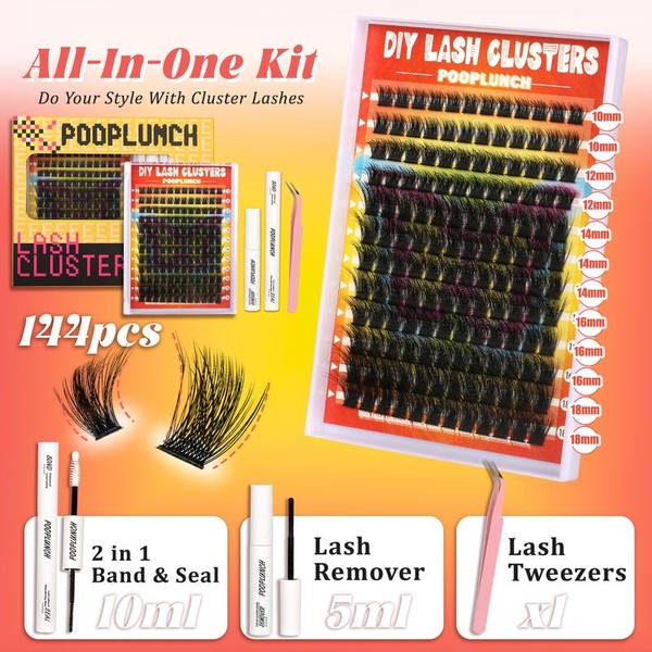 Eyelashes Beginner Friendly Clusters Kit Dramatic Eyelashes Extension Kit ,
