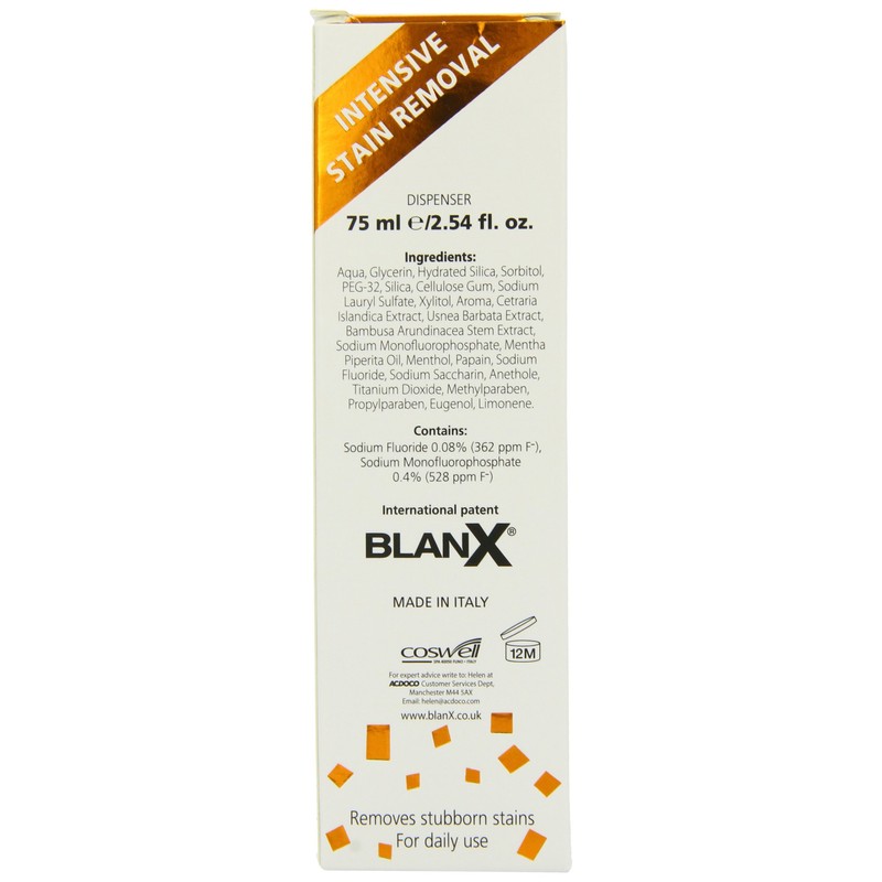 BlanX Intensive Stain Removal Whitening Toothpaste, 75ml