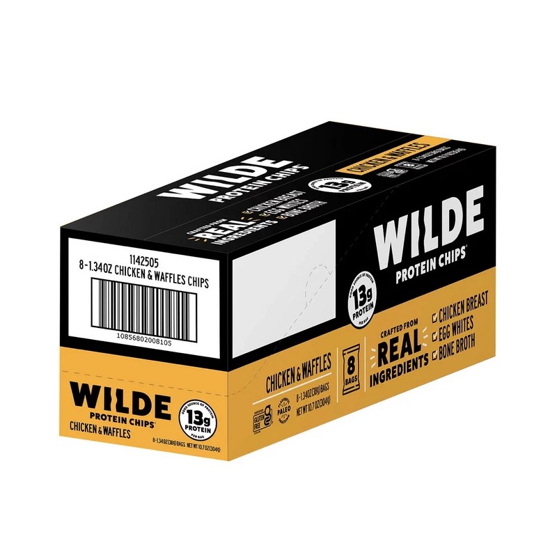 WILDE 13g Chicken & Waffles Protein Chips, 8 pk.