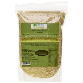 Indus Organics White Quinoa Seeds, 2 Lb Bag, 99% Purity, Pre-Washed, Premium Quality, Non-gmo, Freshly Packed