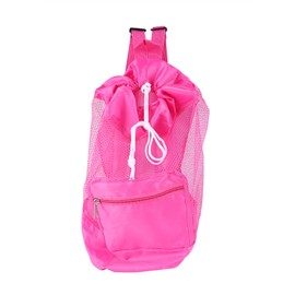 Children Kids Mesh Drawstring Backpack Summer Outdoor Beach Shell Toy Bag Mesh Backpack for Beach Pool Lightweight Breathable Sturdy Nylon Portable Blue (Roseate)
