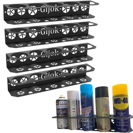 4 Pack Five Cans Wall-Mounted Steel Aerosol Spray Can Holder, Steel Wall Mount Storage Organizer for Garage and Workspace (4-Black)