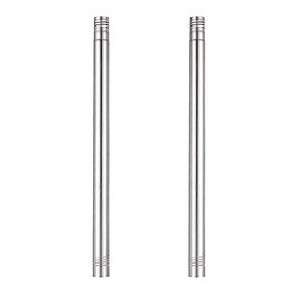 HOME COMPOSER 1FT Stainless Steel Extension Rods for 1 Inch Diameter Silver Curtain Rod Kit - Easy to Install for Extending Curtain Rods - Silver (2 Pack)