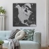 Holy Cow Canvas Grey North America Map on Canvas, Travel