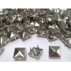 Unbranded CraftbuddyUS 100pcs 12mm Silver Square Pyramid Prong Studs, DIY, Craft, Shoe Bag