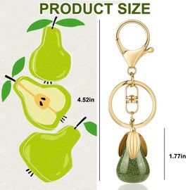 DIFFGYSAN Fruit Pear Keychain Charm – Stylish Bag & Purse Accessory for Women (PeachPink, Peach)