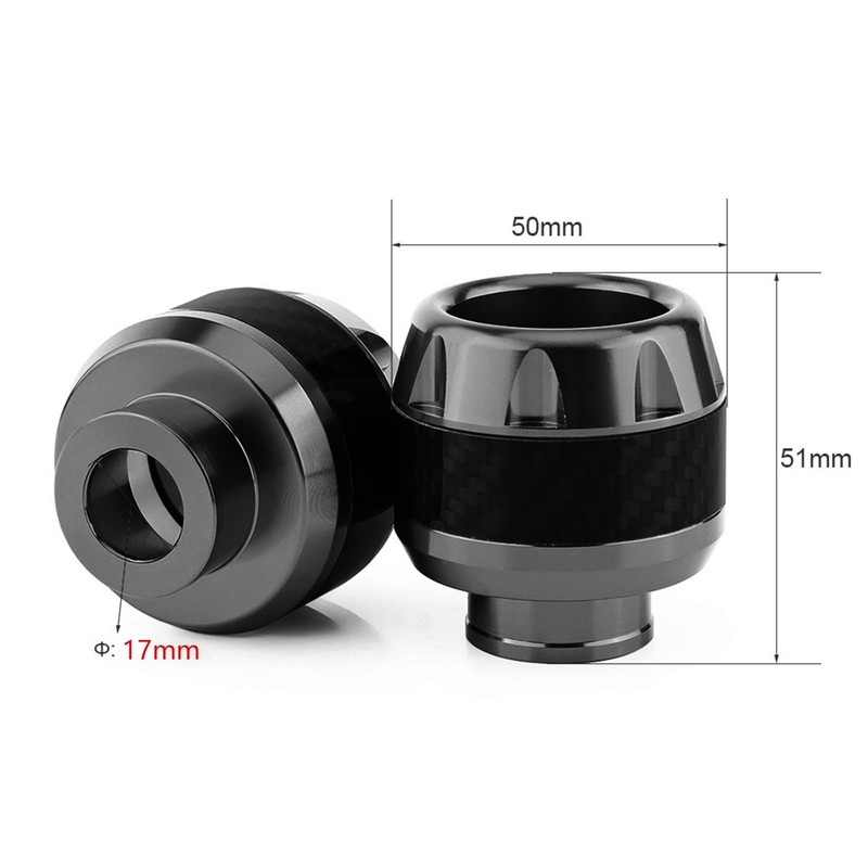 Qiilu frame sliders for motorcycle, 1 Pair of Carbon Fiber