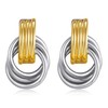 FASHGOOD Chunky Gold Earrings for Women,14K Gold Plated Knot Geometric