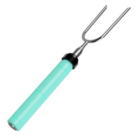 Jolly Green Products Rotating Marshmallow Roasting Sticks for Campfire & Bonfire | Extra Long Hot Dog & Smores Sticks for Fire Pit | Camping Smores Kit | Retractable Campfire Skewers | 1 Pack