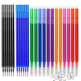 Pack of 12 Erasable Refills, Compatible with Legami, 0.7 mm, Height 13 cm, and 12 Pieces Multicoloured Refills, 0.7 mm, Height 10.5 cm, Rollerball Pen Erasable Refills for Erasable Pens