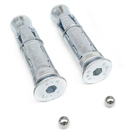 KRASER KR202 Floor or Wall Wall Anchor Bolts for Motorcycle or Bicycle, M10 x 70mm, Safety Ball Screw Kit Heavy Duty Steel Expansion Plugs, Anchor Chain or Padlock U Garage, Replacement Ø16