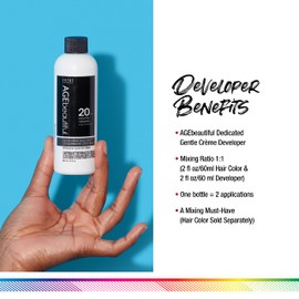 AGE beautiful 20 Volume Gentle Creme Hair Developer | For Permanent Hair Color Dyes, Toners, Lighteners | Professional Salon Coloring | Long Lasting Haircolor | 4 Fl Oz