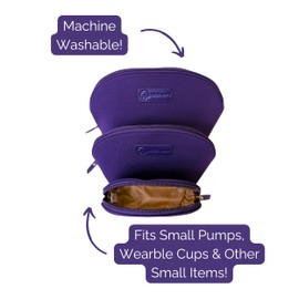 Sarah Wells PackSWell Neoprene Organizer Bag Set – 3 Nesting, Washable Pouches for Makeup, Pump Parts, Diaper & Pump Bag, Travel, Tote & Gym – Storage for Snacks, Tech Cords, Toiletries (Purple)